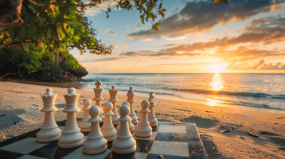 Pngtree A Game Of Chess On A Beautiful Beach Image 15672857