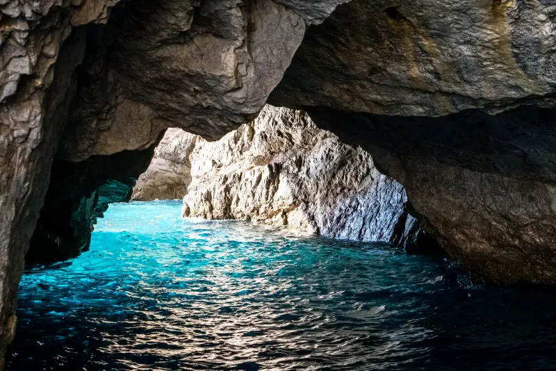 Capri Italy Green Grotto Also Known As Emerald Grotta Verde Coast Island Bay Naples 131421905