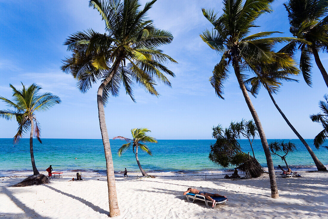 70173498 Tourists Relaxing At Shanzu Beach Coast Kenya