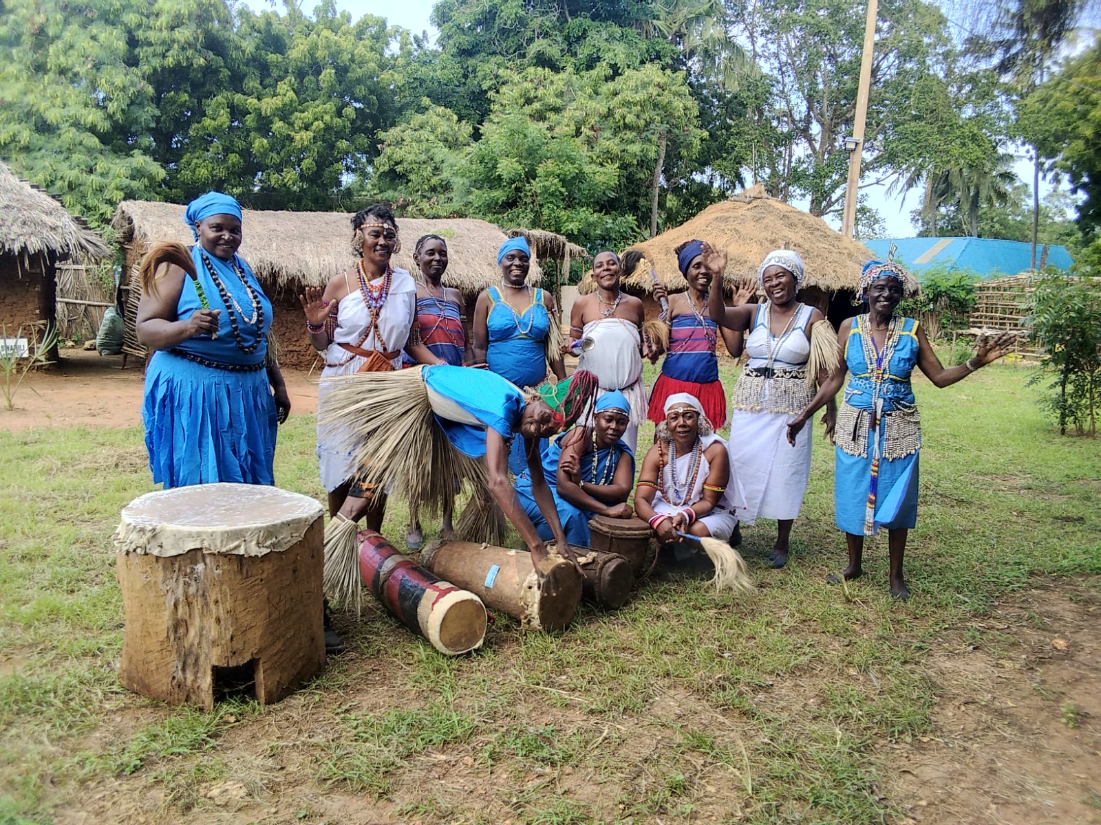 Joyce Ndungu With Some Of The Women At The Village. Photo By Mombasa Cultural Village